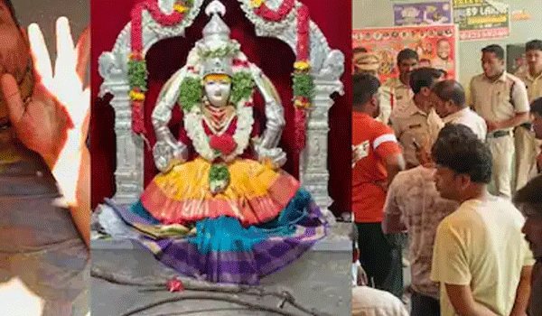 దిల్‌సుఖ్‌నగర్ సంతోషిమాత ఆలయంపై కర్రలతో దాడి చేసిన ముస్లిం