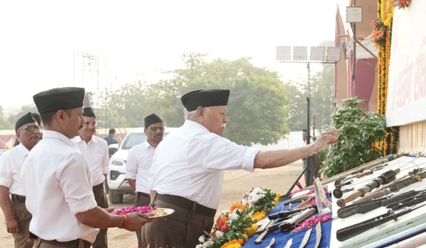 RSS Vijayadashami Utsav 2026: Sangh holds grand celebrations; Sarsanghchalak Dr Mohan Bhagwat performs Shastra Pujan